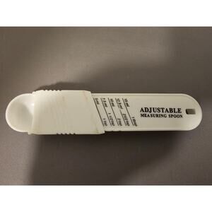 White 5-in-1 Adjustable Measuring Spoon - 1 tsp to 1 TBSP - 6" (inches) long